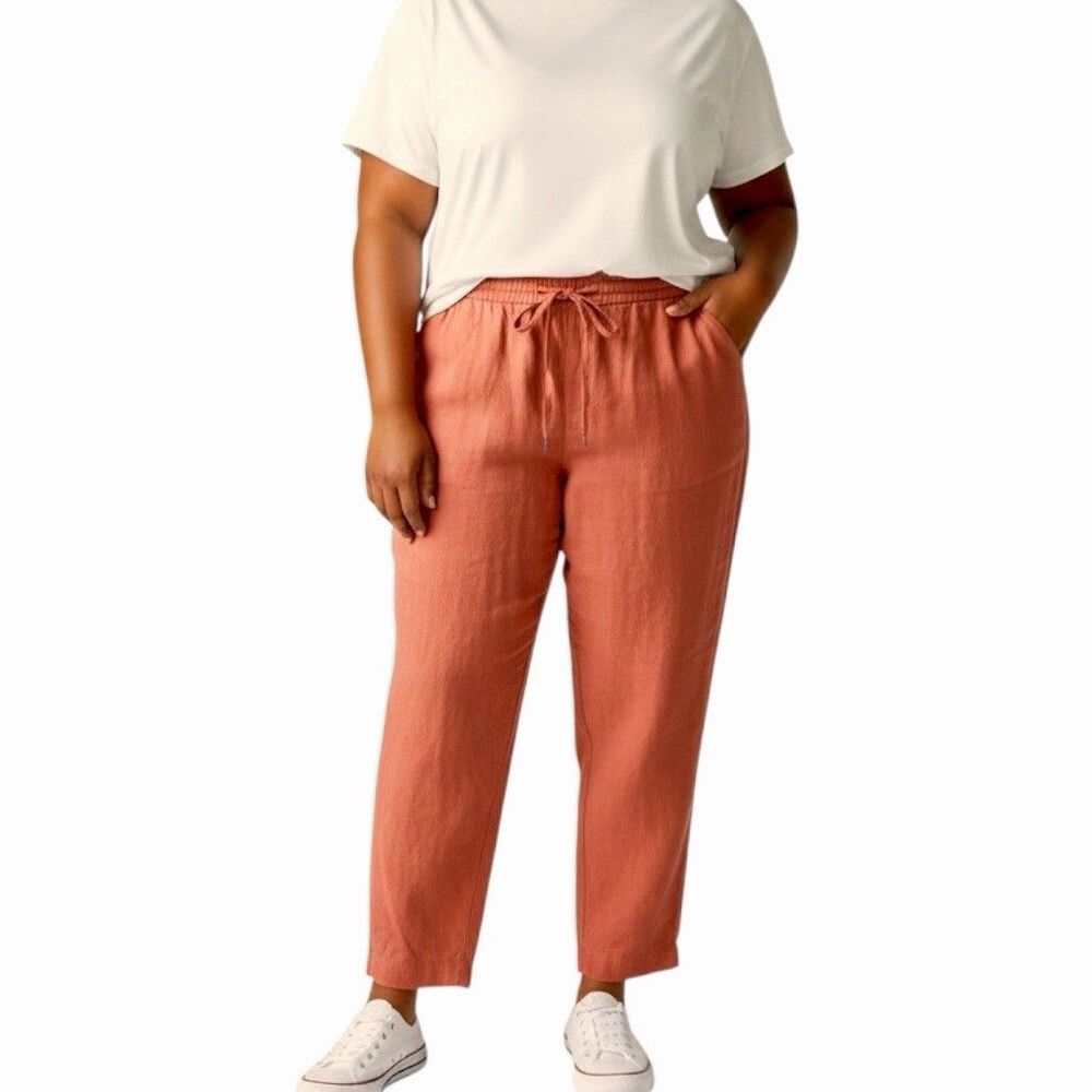 Banana Republic Women’s Slim Tencel Pant XL Copper Clay Lyocell Ankle Drawstring